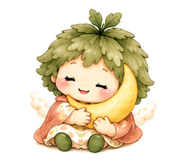 月を抱えるMe-Chillのキャラクター、もぎゅ